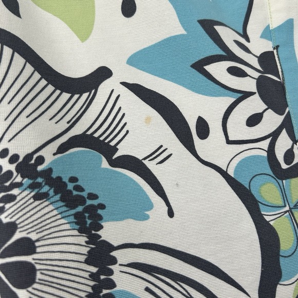 Abbie Mags Women's Size Medium 100% Cotton Floral Blazer White Blue Green - Picture 7 of 10